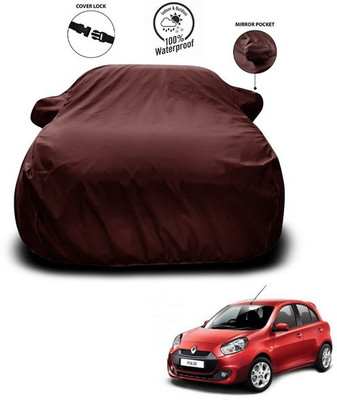 ANTHUB Car Cover For Renault Pulse (With Mirror Pockets)(Maroon)