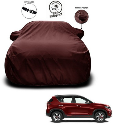 SEBONGO Car Cover For Kia Sonet (With Mirror Pockets)(Maroon)