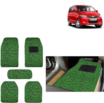 aksmit PVC Standard Mat For  Chevrolet Enjoy(Green, Black)