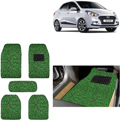 aksmit PVC Standard Mat For  Hyundai Xcent(Green, Black)