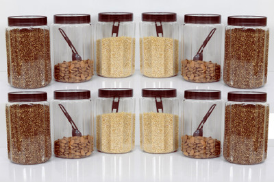 KUBER INDUSTRIES Plastic Grocery Container  - 800 ml(Pack of 12, Brown)