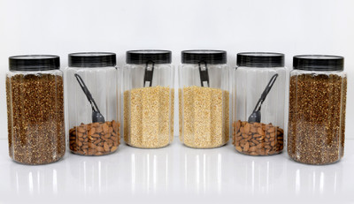 KUBER INDUSTRIES Plastic Grocery Container  - 1500 ml(Pack of 6, Grey)