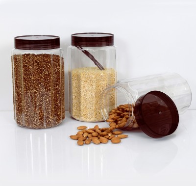 KUBER INDUSTRIES Plastic Grocery Container  - 1100 ml(Pack of 3, Brown)