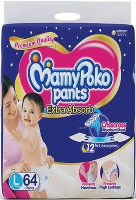 MamyPoko LARGE SIZE PANT DIAPER - L 64 Pieces - L(64 Pieces)