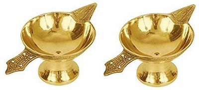 HPANDEY Brass (Pack of 2) Table Diya Set(Height: 3 inch)