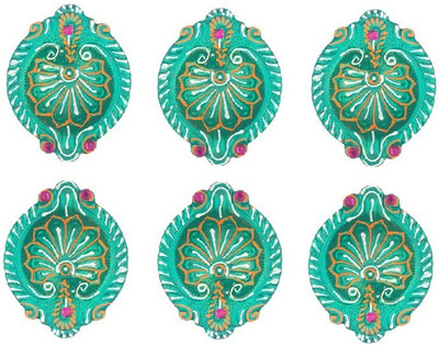 Onlinch Mitt Ka Diya | Terracotta Diya | Designer Clay Diya Pottery (Pack of 6) Table Diya Set(Height: 2 inch)
