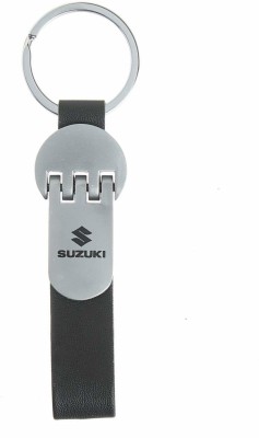 gtrp Suzuki Logo Leather Silver Metal Keychain for Your Car Bike Men Women Keyring Key Chain