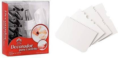 Biway Special Combo of 12 Piece Piping Bag Nozzles Cake Decorating Tool Set & Scrapper Set of 4[White]. Kitchen Tool Set(White, Baking Tools)