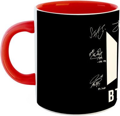 ARTBUG BTS Signature Printed Ceramic Coffee Ceramic Coffee Mug(350 ml)