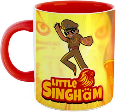 ARTBUG Little Singham Cartoon Coffee Best Gift for kids on Birthdays Ceramic Coffee Mug(350 ml)