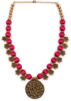 Akshara Silk Thread Premium Pendent Necklace Brass Silk Dori Pendant