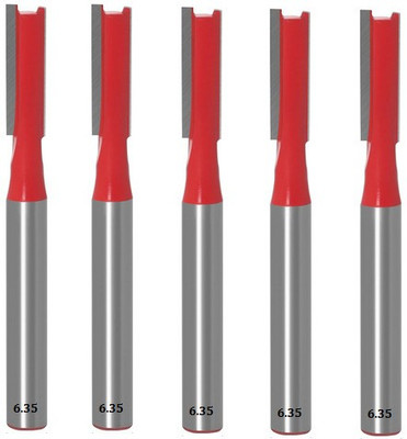 ALPHABET 6.35 MM SHANK TS-10 ( CUT SIZE 6 X 20 MM) STRAIGHT ROUTER BIT Rotary Bit Set(5 Bits)