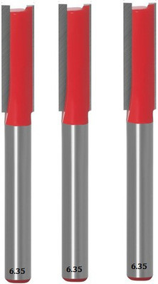 ALPHABET 6.35 MM SHANK TS-11 ( CUT SIZE 8 X 20 MM) STRAIGHT ROUTER BIT Rotary Bit Set(3 Bits)