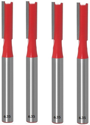 ALPHABET 6.35 MM SHANK TS-10 ( CUT SIZE 6 X 20 MM) STRAIGHT ROUTER BIT Rotary Bit Set(4 Bits)
