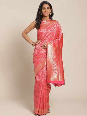 BOVTY Woven Bollywood Pure Silk Saree(Multicolor)
