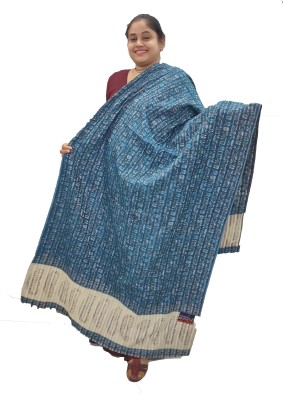 KAVIM Wool Printed Women Shawl(Blue)