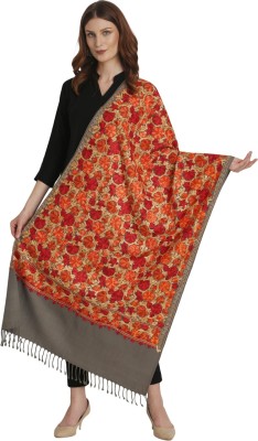 Tweedle Wool Embroidered Women Shawl(Grey)