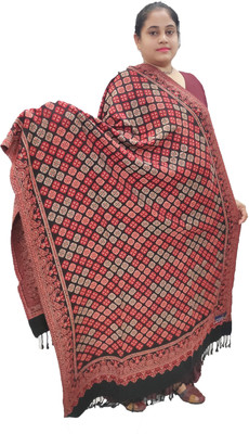KAVIM Wool Checkered Women Shawl(Multicolor)