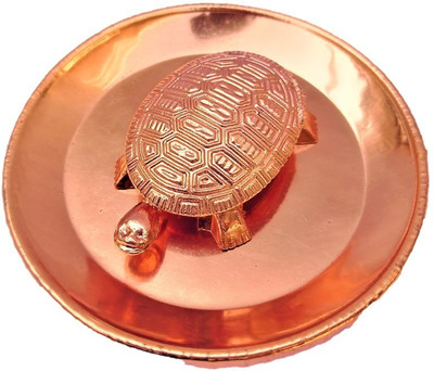 LOTUS RISE Copper Plated Fengshui Tortoise Tabel Showcase Home room décor Statue Diwali Decorative Showpiece Figurine Decorative Showpiece 9 cm Decorative Showpiece  -  3 cm(Brass, Copper)