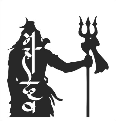 StickerYard 55 cm Mahadev Shiva Self Adhesive Sticker(Pack of 1)