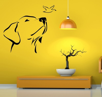 WALLSTICK 45 cm Cute Puppy wallsticker for Decorative Home Self Adhesive Sticker(Pack of 1)