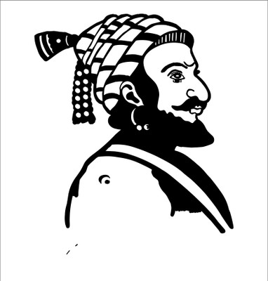 StickerYard 55 cm Maratha Shivaji Self Adhesive Sticker(Pack of 1)