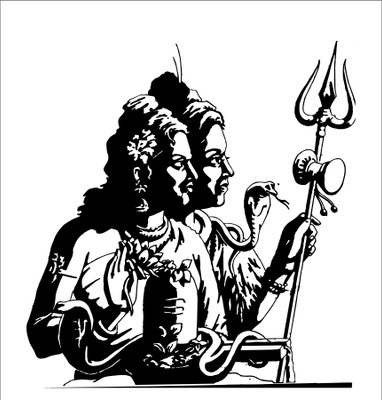 StickerYard 55 cm Shiv Parvati Design Self Adhesive Sticker(Pack of 1)