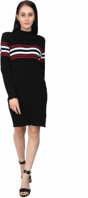 KNITLORE Women Sweater Black Dress