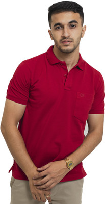 CELSIUS Solid Men Polo Neck Red T-Shirt