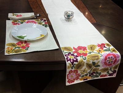 INERTIA Multicolor 182.88 cm Table Runner(Cotton)