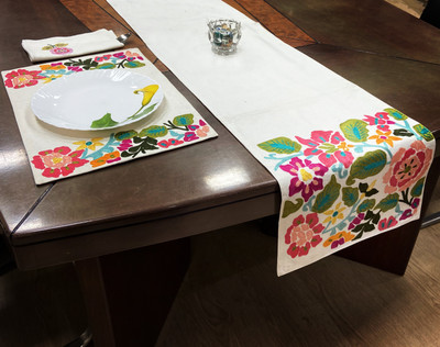 INERTIA Multicolor 182.88 cm Table Runner(Cotton)