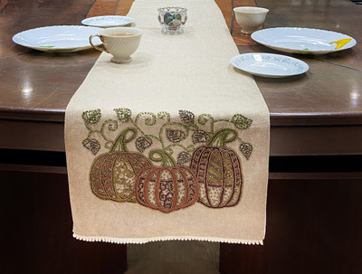 INERTIA Beige 182.88 cm Table Runner(Cotton)