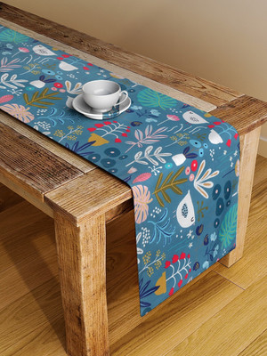 Alina Decor Blue 147 cm Table Runner(Polyester)