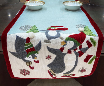 INERTIA White 182.88 cm Table Runner(Cotton)