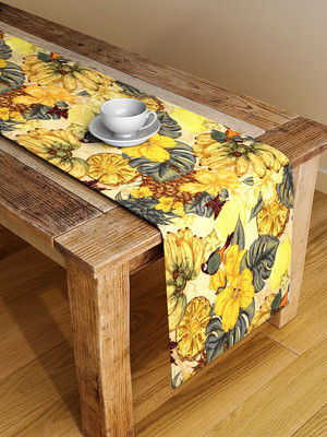 Alina Decor Yellow 147 cm Table Runner(Polyester)