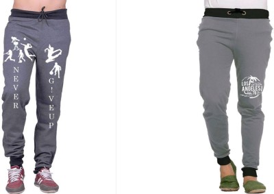 WellFitLook Printed Men Grey Track Pants