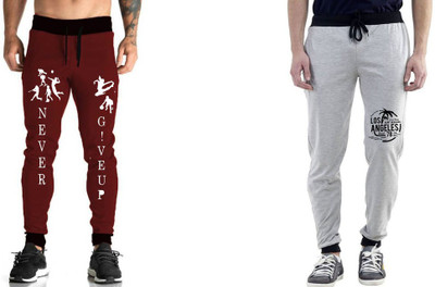 WellFitLook Solid, Printed Men Multicolor Track Pants