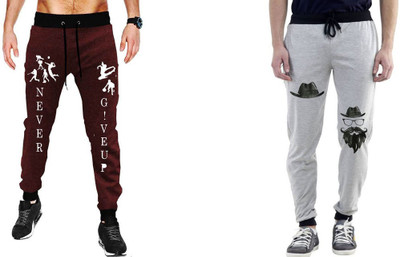 WellFitLook Solid, Printed Men Multicolor Track Pants