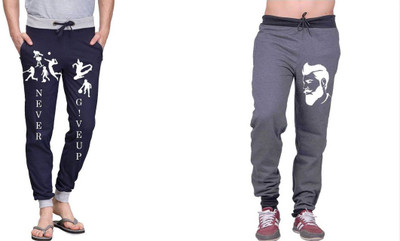WellFitLook Solid, Printed Men Multicolor Track Pants