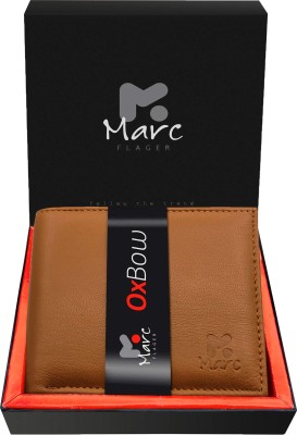 MARC FLAGER Men Tan Genuine Leather Wallet(4 Card Slots)