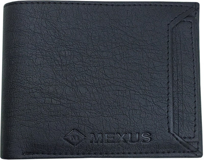 MEXUS Men Casual Black Artificial Leather Wallet(7 Card Slots)
