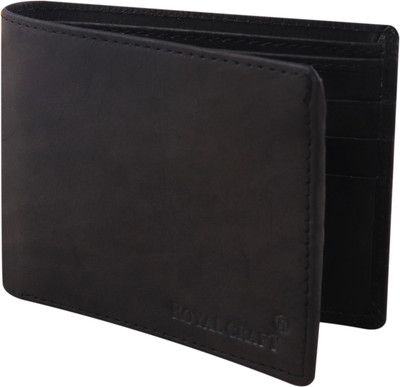 Felice Men Black Genuine Leather Wallet(6 Card Slots)