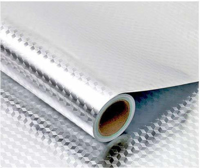Vpllex Foils Decorative Silver Wallpaper(L x W: 60 cm x 200 cm)