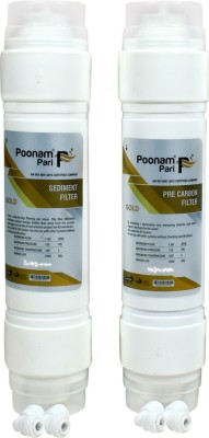 poonam pari Gold Inline Pre Carbon & Sediment Filter Set with 4 Elbow (PACK of 6) Suitable for all RO Water Purifiers Media Filter Cartridge(1, Pack of 6)