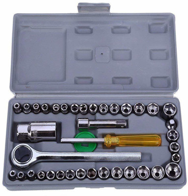 amk tech 40 PCS in 1 Screw Driver / Spanner / Wrench Set Automobile Tool Box Set Socket Wrench Home Tool Kit Set Socket Set(Pack of 1)