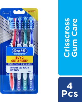 Oral-B Crisscross Gum Care Medium Toothbrush  (4 Toothbrushes)