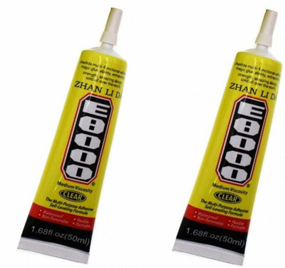 BUKU E8000 multi-purpose Transparent adhesive glue Adhesive (50 ml), Pack of 2. Glue(50 ml)
