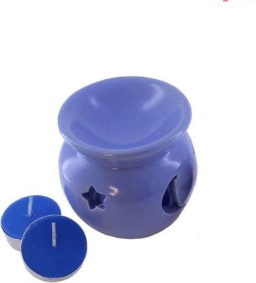 BHARTI TRADERS LAVENDER Aroma Oil, Diffuser Set Ceramic Aroma Oil Burner BELU Color with 2 Tea Light Candle Diffuser, Set (3 x 1 Units)(3 x 100 g)