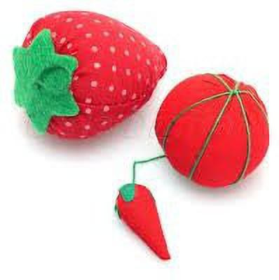 PRANSUNITA Needles Pin Cushion Tomato & Strawberry Shape, Perfect Item for organizing Your Needles, Pack of 2