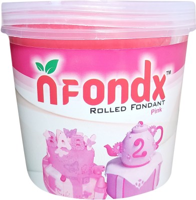 Ornima Nfondx Fondant/Sugarpaste (Pink) - 1KG Sugar Paste(1 kg, Rose)